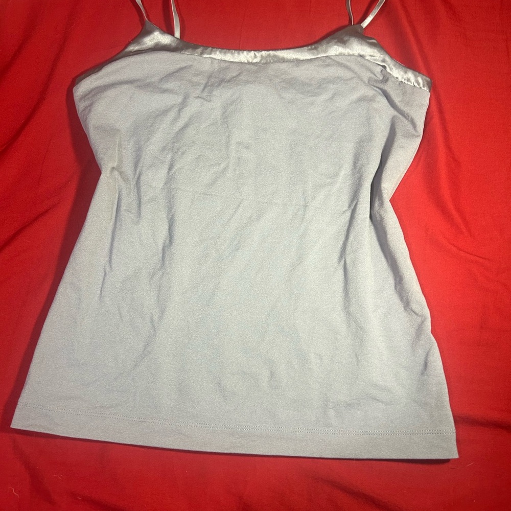 Banana Republic Gray Silver Fitted Sleeveless Camisole with Spaghetti Straps